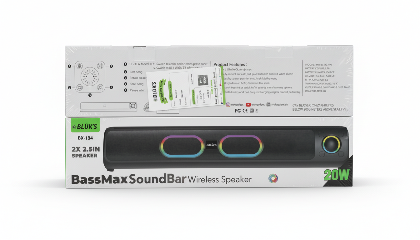 BX-184 Bass Max Wireless Soundbar Speaker