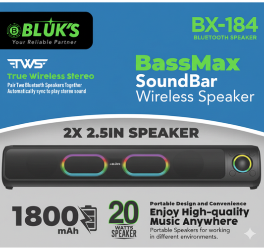 BX-184 Bass Max Wireless Soundbar Speaker