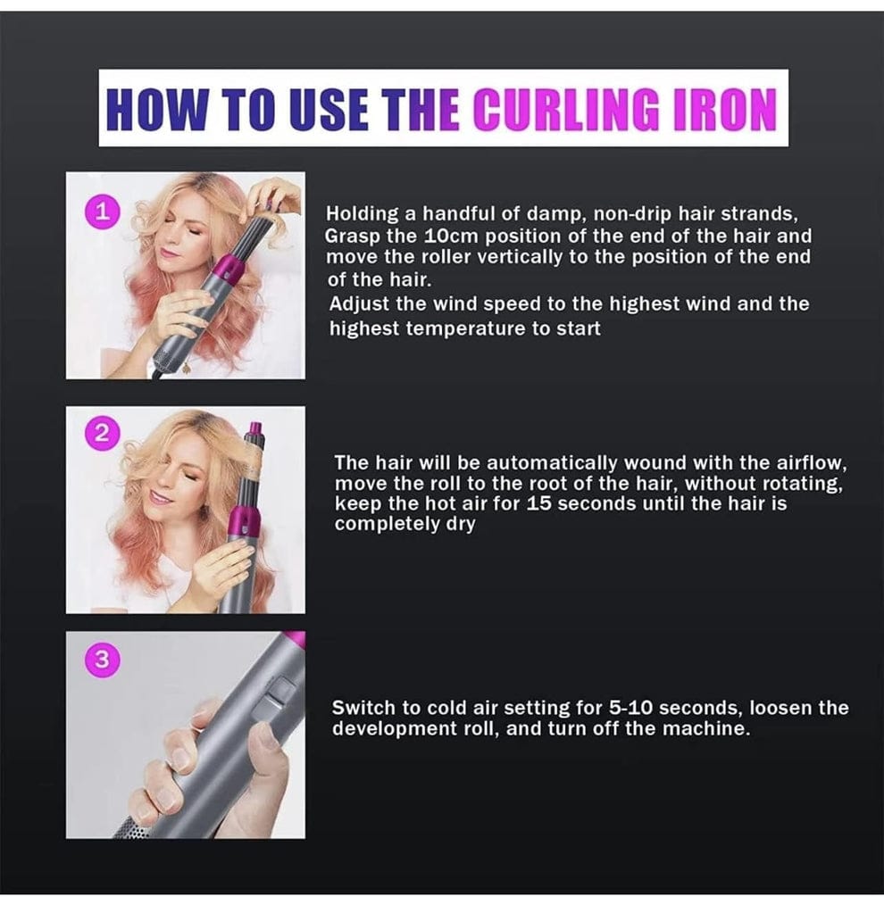 5-in-1 Hair Styler Kit | Hot Air Dryer & All-in-One Styling Tool