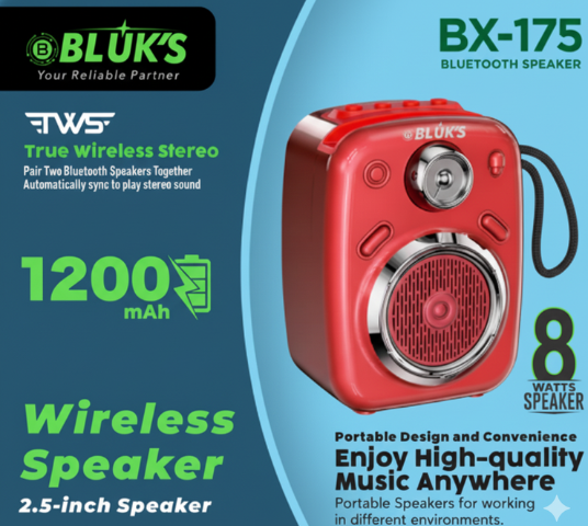 BX-175 Bluetooth Speaker – 8W Portable Wireless Sound System